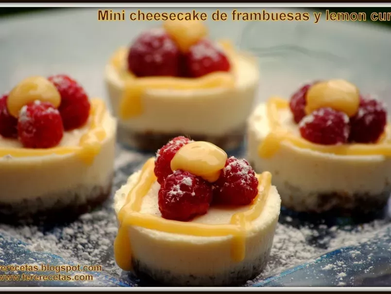 Mini cheesecake con frambuesas y lemon curd. - foto 3